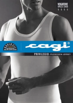 Vogatore Uomo Canotta Spalla Larga Filo Di Scozia Cagi Art.1111