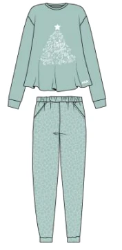 Pigiama Donna Fila 4068 Cotone Caldo Invernale