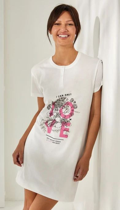 Camicia Da Notte M/m Cotone Jersey Coveri Outlet 3 Camicia Da Notte M/m Cotone Jersey Coveri Outlet