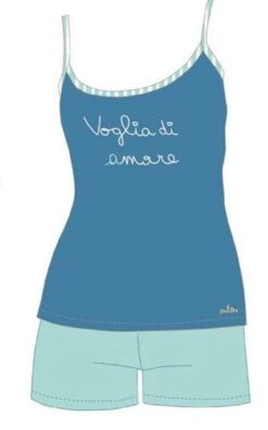 Pigiama Donna Corto Canottiera 100% Cotone You & Me 658 -Intimo Outlet Negozio 658 v