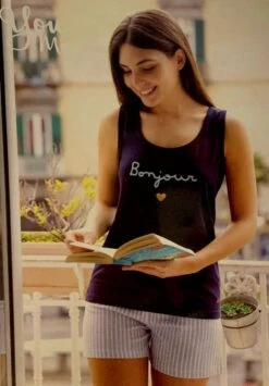 Pigiama Donna Corto Canottiera 100% Cotone You & Me 674