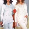 Pigiama Donna Aperto 100% Caldo Cotone Linclalor 92176 Outlet