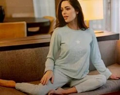 Pigiama Donna Fila 4068 Cotone Caldo Invernale -Intimo Outlet Negozio b4067