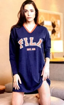 Abito Casa Maxi Maglia Donna Fila 4072 Cotone Pesante Invernale -Intimo Outlet Negozio b4072
