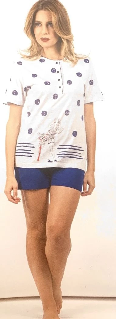 Pigiama Donna Corto Calibrato 100% Cotone Karelpiu' 4132 3 Pigiama Donna Corto Calibrato 100% Cotone Karelpiu' 4132