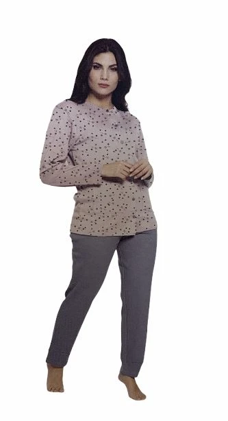 Pigiama Donna Caldo Cotone Aperto Calibrato Karelpiu' 9099 3 Pigiama Donna Caldo Cotone Aperto Calibrato Karelpiu' 9099
