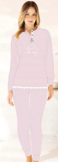 Pigiama Donna 100% Cotone Jersey Irge 2321 -Intimo Outlet Negozio rosa 2361