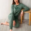 Tuta Casa Donna Cotone Pesante Jadea Home 5159 -Intimo Outlet Negozio verde